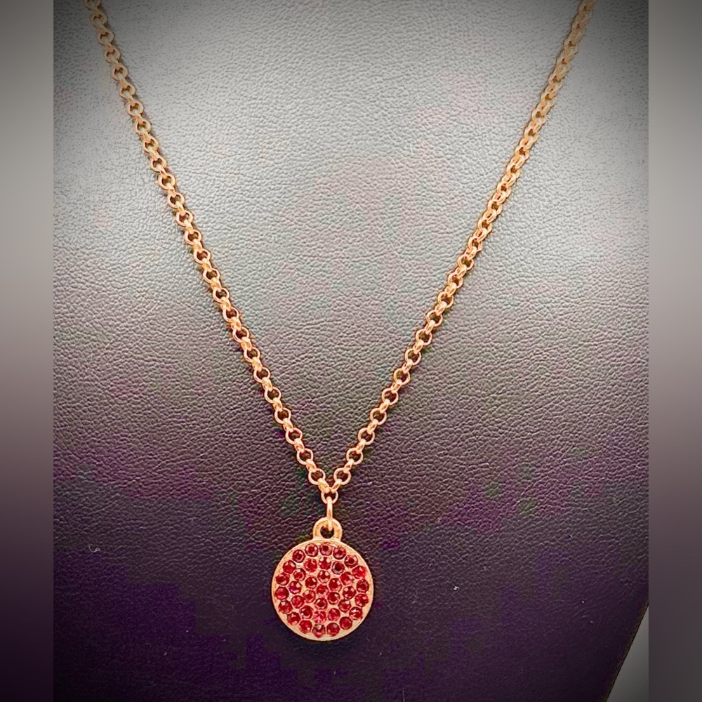 Chrysalis Silver Swarovski Red Crystal Necklace, NWOT, Perfect Condition, Signed